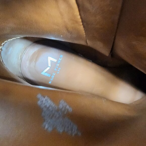 Marc Fisher Shoes Womens Size 8 Brown Leather Side Zip Ankle Boots - Picture 10 of 12